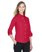 Devon & Jones Ladies' Perfect Fit™ 3/4-Sleeve Stretch Poplin Blouse RED ModelQrt