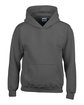 Gildan Youth Heavy Blend™ 50/50 Hooded Sweatshirt CHARCOAL FlatFront