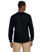 Gildan Adult Ultra Cotton Long-Sleeve Pocket T-Shirt BLACK ModelBack