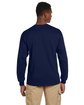 Gildan Adult Ultra Cotton Long-Sleeve Pocket T-Shirt NAVY ModelBack