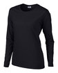 Gildan Ladies' Heavy Cotton™ Long-Sleeve T-Shirt BLACK OFQrt