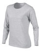 Gildan Ladies' Heavy Cotton™ Long-Sleeve T-Shirt SPORT GREY OFQrt