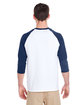 Gildan Adult Heavy Cotton™ 3/4-Raglan Sleeve T-Shirt WHITE/ NAVY ModelBack
