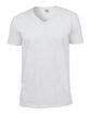 Gildan Adult Softstyle V-Neck T-Shirt WHITE OFFront