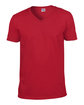 Gildan Adult Softstyle V-Neck T-Shirt CHERRY RED OFFront
