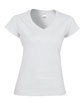 Gildan Ladies' SoftStyle Fitted V-Neck T-Shirt WHITE OFFront