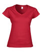 Gildan Ladies' SoftStyle Fitted V-Neck T-Shirt CHERRY RED OFFront