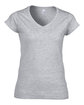 Gildan Ladies' SoftStyle Fitted V-Neck T-Shirt RS SPORT GREY OFFront