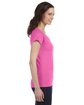 Gildan Ladies' SoftStyle Fitted V-Neck T-Shirt AZALEA ModelSide