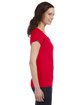 Gildan Ladies' SoftStyle Fitted V-Neck T-Shirt CHERRY RED ModelSide