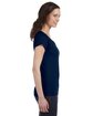 Gildan Ladies' SoftStyle Fitted V-Neck T-Shirt NAVY ModelSide