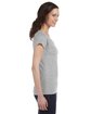 Gildan Ladies' SoftStyle Fitted V-Neck T-Shirt RS SPORT GREY ModelSide
