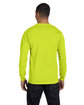 Gildan Adult 50/50 Long-Sleeve T-Shirt SAFETY GREEN ModelBack