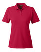 Harriton Ladies' 6 oz. Ringspun Cotton Piqué Short-Sleeve Polo RED OFFront