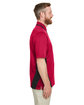 Harriton Men's Flash Snag Protection Plus IL Colorblock Polo RED/ BLACK ModelSide