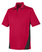 Harriton Men's Tall Flash Snag Protection Plus IL Colorblock Polo RED/ BLACK OFQrt