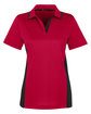 Harriton Ladies' Flash Snag Protection Plus IL Colorblock Polo RED/ BLACK OFFront