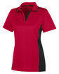 Harriton Ladies' Flash Snag Protection Plus IL Colorblock Polo RED/ BLACK OFQrt