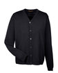 Harriton Men's Pilbloc™ V-Neck Button Cardigan Sweater BLACK OFFront