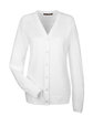 Harriton Ladies' Pilbloc™ V-Neck Button Cardigan Sweater WHITE OFFront