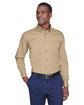 Harriton Men's Easy Blend™ Long-Sleeve Twill Shirt with Stain-Release  