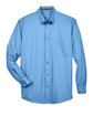Harriton Men's Easy Blend Long-Sleeve TwillShirt withStain-Release LT COLLEGE BLUE FlatFront