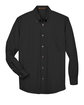 Harriton Men's Easy Blend Long-Sleeve TwillShirt withStain-Release BLACK FlatFront