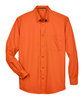 Harriton Men's Easy Blend Long-Sleeve TwillShirt withStain-Release TEAM ORANGE FlatFront