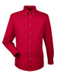 Harriton Men's Easy Blend™ Long-Sleeve Twill Shirt with Stain-Release RED OFFront