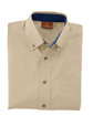 Harriton Men's Easy Blend™ Long-Sleeve Twill Shirt with Stain-Release STONE OFFront