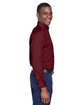 Harriton Men's Easy Blend™ Long-Sleeve Twill Shirt with Stain-Release WINE ModelSide