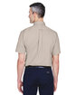 Harriton Men's Easy Blend™ Short-Sleeve Twill Shirt with Stain-Release STONE ModelBack
