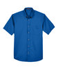 Harriton Men's Easy Blend™ Short-Sleeve Twill Shirt with Stain-Release FRENCH BLUE FlatFront