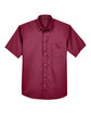 Harriton Men's Easy Blend™ Short-Sleeve Twill Shirt with Stain-Release WINE FlatFront