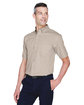 Harriton Men's Easy Blend™ Short-Sleeve Twill Shirt with Stain-Release STONE ModelQrt