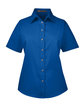 Harriton Ladies' Easy Blend™ Short-Sleeve Twill Shirt with Stain-Release FRENCH BLUE OFFront