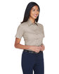 Harriton Ladies' Easy Blend™ Short-Sleeve Twill Shirt with Stain-Release STONE ModelQrt