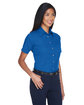 Harriton Ladies' Easy Blend™ Short-Sleeve Twill Shirt with Stain-Release FRENCH BLUE ModelQrt