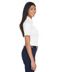 Harriton Ladies' Easy Blend™ Short-Sleeve Twill Shirt with Stain-Release WHITE ModelSide