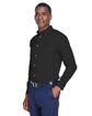 Harriton Men's Tall Easy Blend™ Long-Sleeve Twill Shirt with Stain-Release BLACK ModelQrt