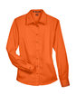 Harriton Ladies' Easy Blend™ Long-Sleeve Twill Shirt with Stain-Release TEAM ORANGE FlatFront