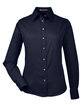 Harriton Ladies' Easy Blend™ Long-Sleeve Twill Shirt with Stain-Release NAVY OFFront