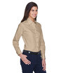 Harriton Ladies' Easy Blend™ Long-Sleeve Twill Shirt with Stain-Release STONE ModelQrt
