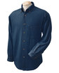 Harriton Men's 6.5 oz. Long-Sleeve Denim Shirt DARK DENIM OFFront