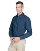 Harriton Men's 6.5 oz. Long-Sleeve Denim Shirt DARK DENIM ModelQrt