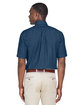 Harriton Men's Short-Sleeve Denim Shirt DARK DENIM ModelBack
