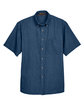 Harriton Men's Short-Sleeve Denim Shirt DARK DENIM FlatFront