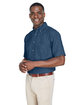 Harriton Men's Short-Sleeve Denim Shirt DARK DENIM ModelQrt