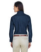 Harriton Ladies' 6.5 oz. Long-Sleeve Denim Shirt DARK DENIM ModelBack