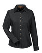 Harriton Ladies' 6.5 oz. Long-Sleeve Denim Shirt WASHED BLACK OFFront